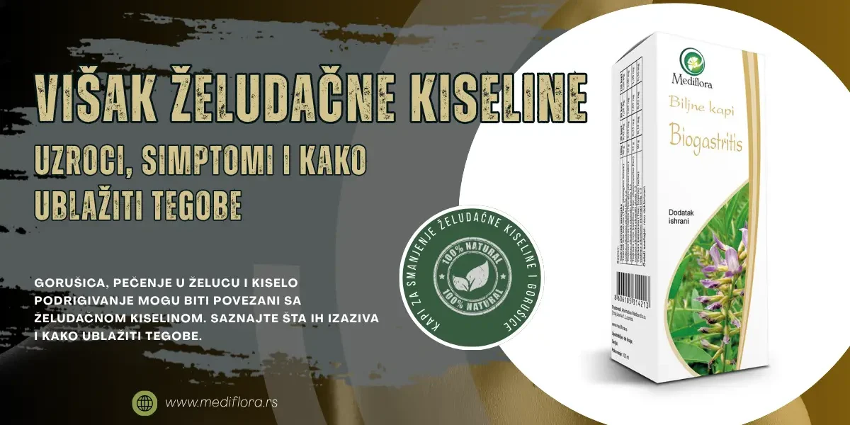 Višak želudačne kiseline – uzroci, simptomi i kako ublažiti tegobe Višak želudačne kiseline - uzroci, simptomi i kako ublažiti tegobe